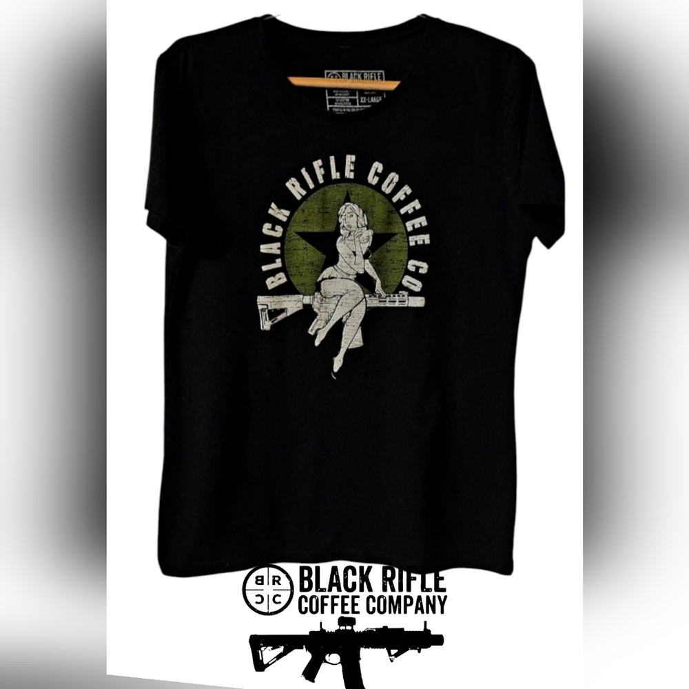 BLACK RIFLE COFFEE Bomber Tshirt ( Black), Women's- XXL